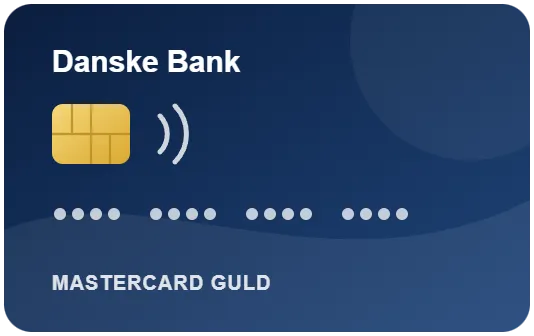Illustration av ett kreditkort med texten Danske Bank